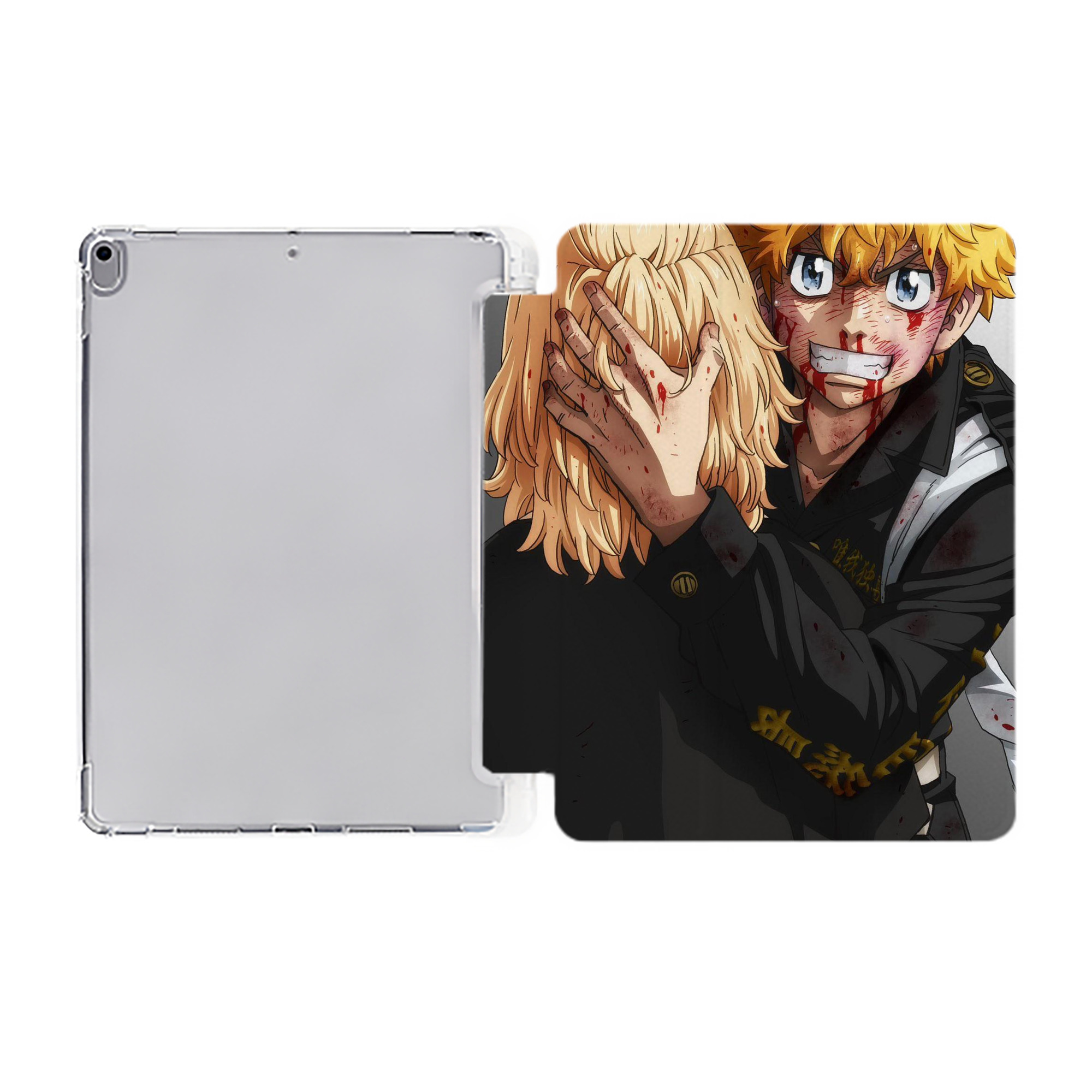 （画像用） 東京リベンジャーズ Tokyo Revengers IPad ケース ペン収納付き 三つ折りスタンド PUレザー×シリコン 対応機種9.5/10.5/10.9インチ